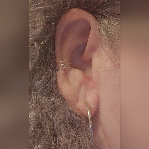 Handmade Jewelry - Handmade Elegant Unisex Triple Bar Ear Cuff For Either Ear